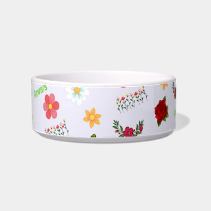 Flowers pattern on grey bowl