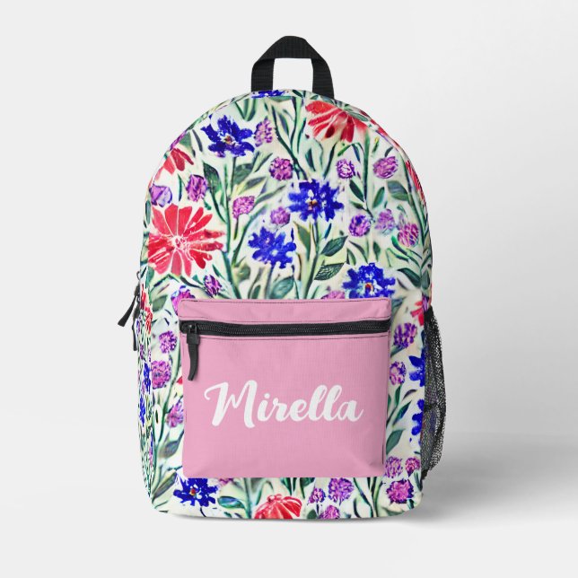Flowers pattern Print Cut Sew Bag (Front)