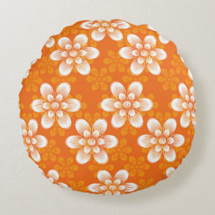 Flowers Pattern Round Pillow