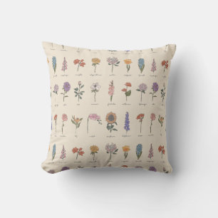Flowers Pattern Spring Summer  Throw Pillow