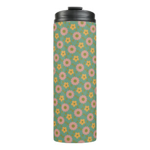 flowers pattern thermal tumbler
