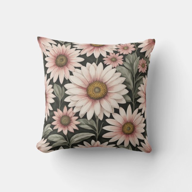 flowers pattern throw pillow (Front)