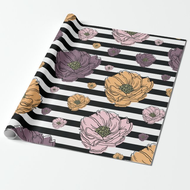 Flowers Pattern Wrapping Paper (Unrolled)
