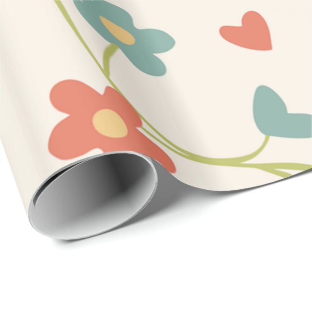 Flowers Pattern Wrapping Paper (Roll Corner)