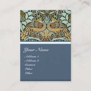 FLOWERS,PEACOCKS AND DRAGONS MONOGRAM BUSINESS CARD