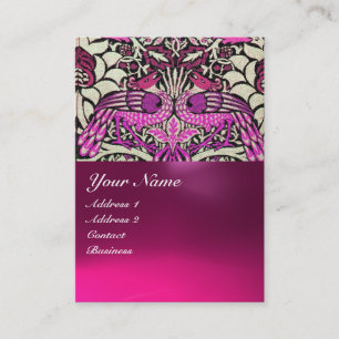 FLOWERS,PEACOCKS AND DRAGONS MONOGRAM BUSINESS CARD
