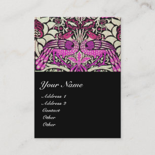 FLOWERS,PEACOCKS AND DRAGONS MONOGRAM BUSINESS CARD
