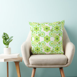 Flowers Pearls Doughnuts Pea Mint Apple Lime Avoca Throw Pillow