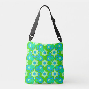 Flowers Pearls Doughnuts Spearmint Blue Apple Gree Crossbody Bag