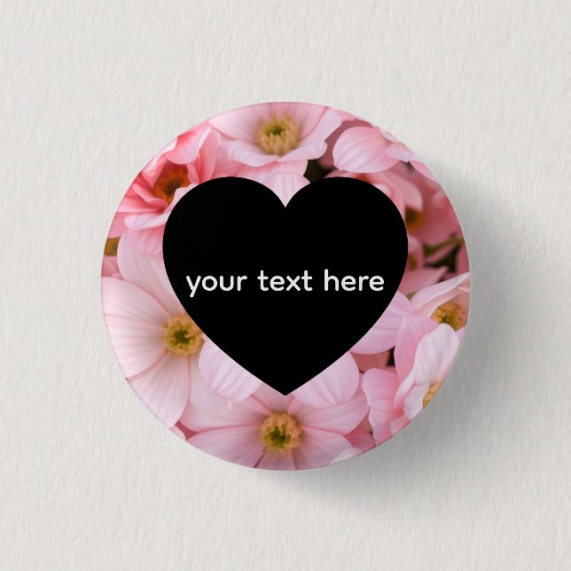 flowers personalised 1 inch round button (Front)