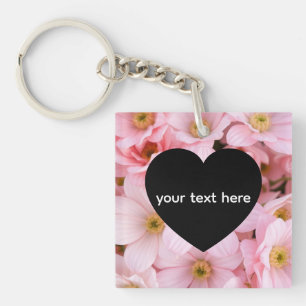 flowers personalised keychain
