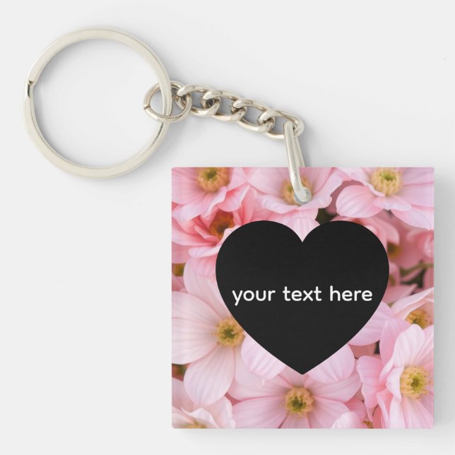 flowers personalised keychain (Front)
