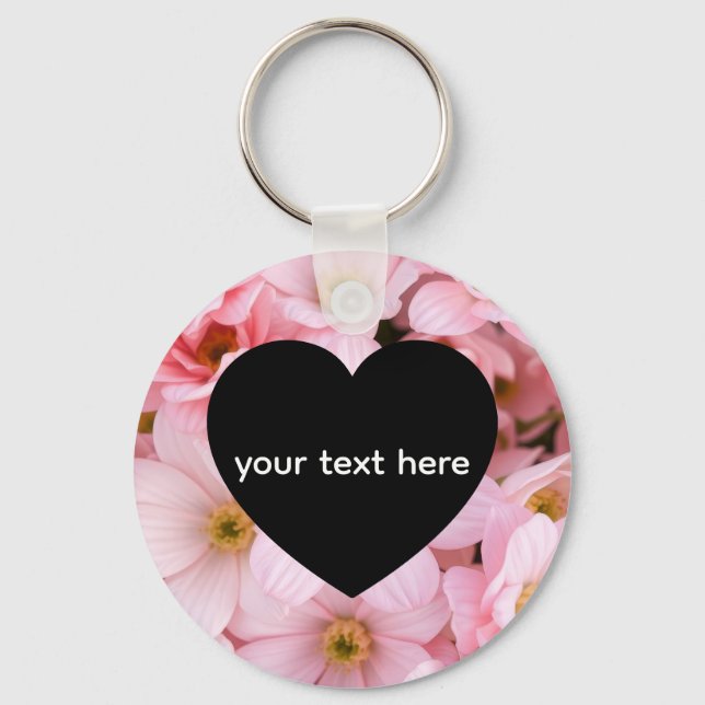 flowers personalised keychain (Front)