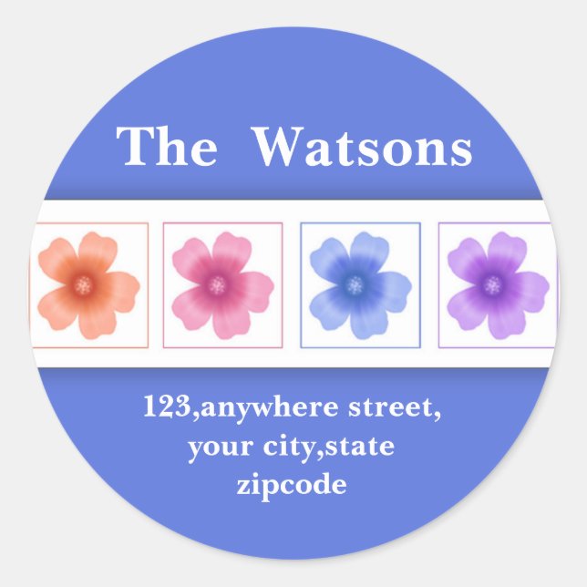 Flowers Personalized Address Stickers (Front)