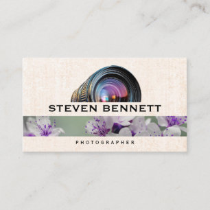 Flowers Photographer Camera Lens Business Card