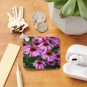 Flowers Pink Coneflower Garden Keychain
