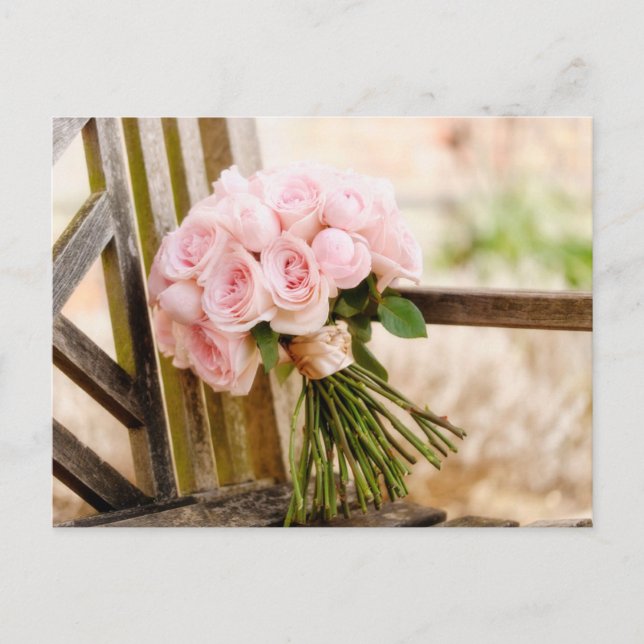 Flowers | Pink Rose Bouquet Postcard (Front)