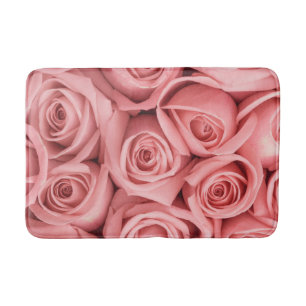 Flowers Pink Roses Bath Mat