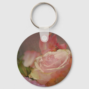 flowers pink roses bouquet rose romantic keychain