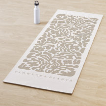 Flowers & Plants | Beige Yoga Mat