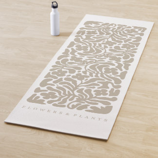 Flowers & Plants | Beige Yoga Mat