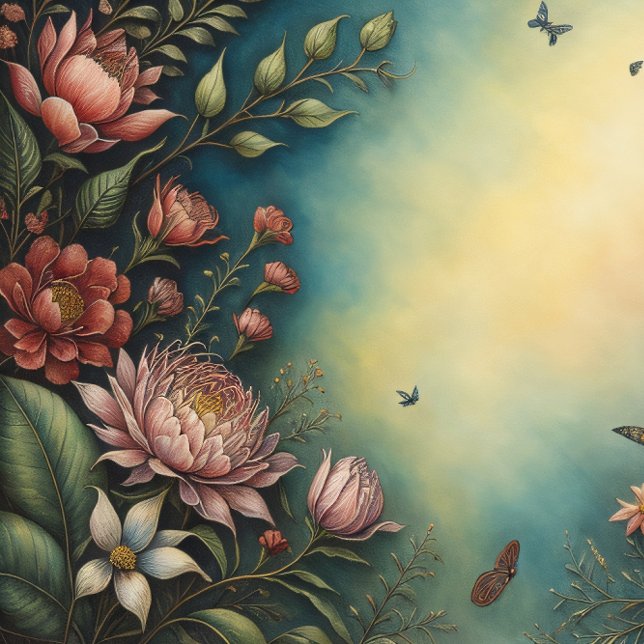 Flowers & postcard no3 vintage tissue paper (Creator Uploaded)