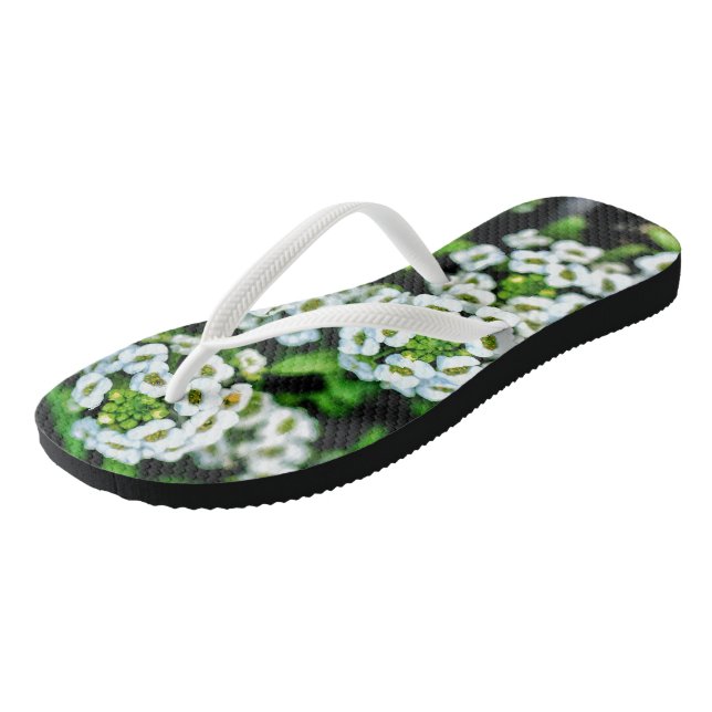 Flowers print funky flip flops (Angled)