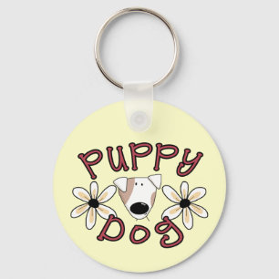 Flowers Puppy Dog T-shirts and Gifts Keychain