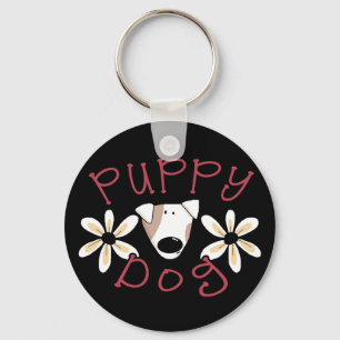 Flowers Puppy Dog T-shirts and Gifts Keychain