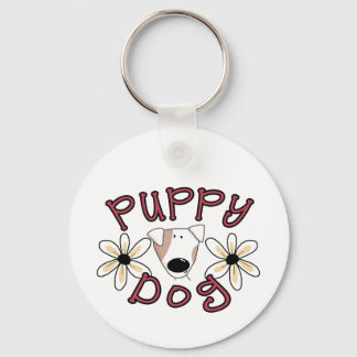 Flowers Puppy Dog T-shirts and Gifts Keychain