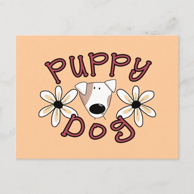 Flowers Puppy Dog T-shirts and Gifts Postcard (Front)
