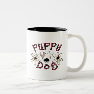 Flowers Puppy Dog T-shirts and Gifts Two-Tone Coffee Mug