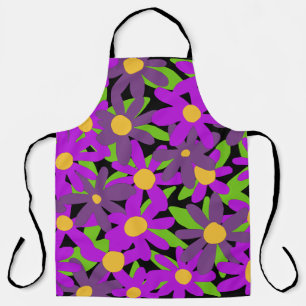 Flowers purple and green apron