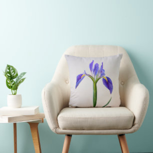 Flowers Purple Iris Flower Throw Pillow