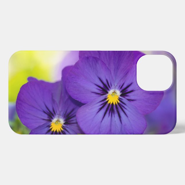 Flowers | Purple Pansies iPhone Case (Back Horizontal)