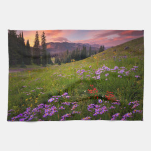 Flowers Purple Wildflowers Colorado Kitchen Towel