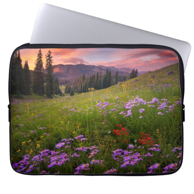 Flowers | Purple Wildflowers Colorado Laptop Sleeve (Front)