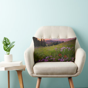 Flowers Purple Wildflowers Colorado Lumbar Pillow