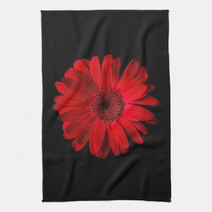 Flowers   Red Gerbera Daisy Kitchen Towel