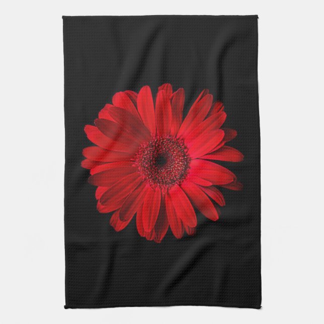 Flowers | Red Gerbera Daisy Kitchen Towel (Vertical)