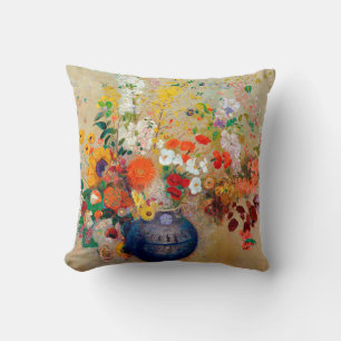 Flowers, Redon Throw Pillow