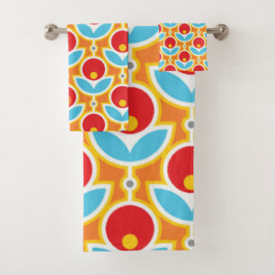 Flowers retro bath towel set