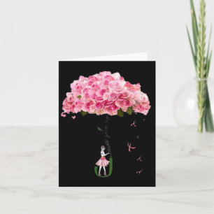 Flowers Ribbon Breast Cancer Awareness Fighter Wom Card