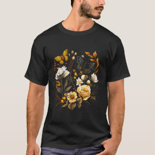 Flowers Roses Autumn Butterfly Design T-Shirt