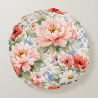 Flowers Round Pillow