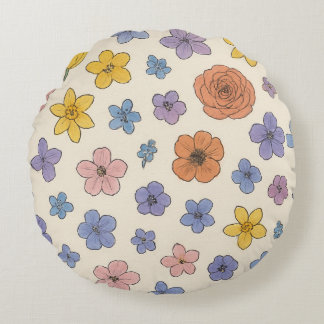 Flowers Round Pillow