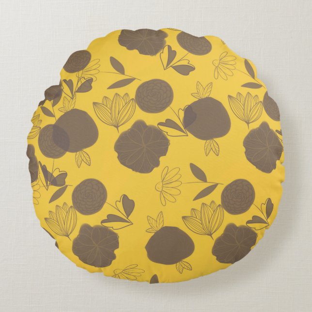 Flowers Round Pillow (Front)