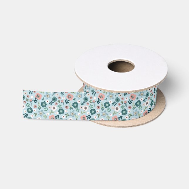 Flowers Satin Ribbon (Spool)