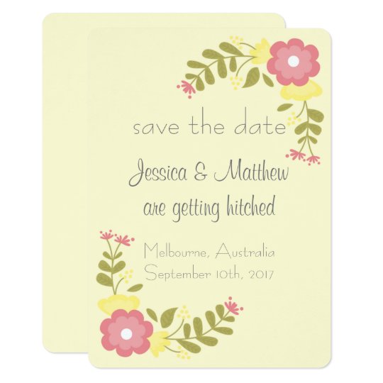 Flowers Save the Date Card