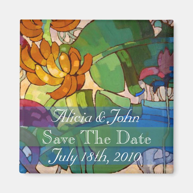 Flowers - Save The Date Magnet (Front)
